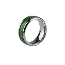 Wholesale Hot Selling Stainless Steel Ring Jewelry Titanium Steel Green Carbon Fiber Rings